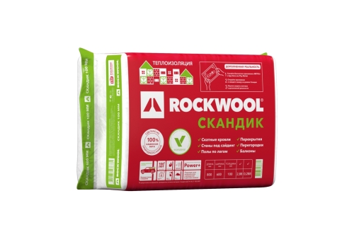 Утеплитель RockWool Лайт Баттс Скандик 800х600х100 (6 шт/пач; 2